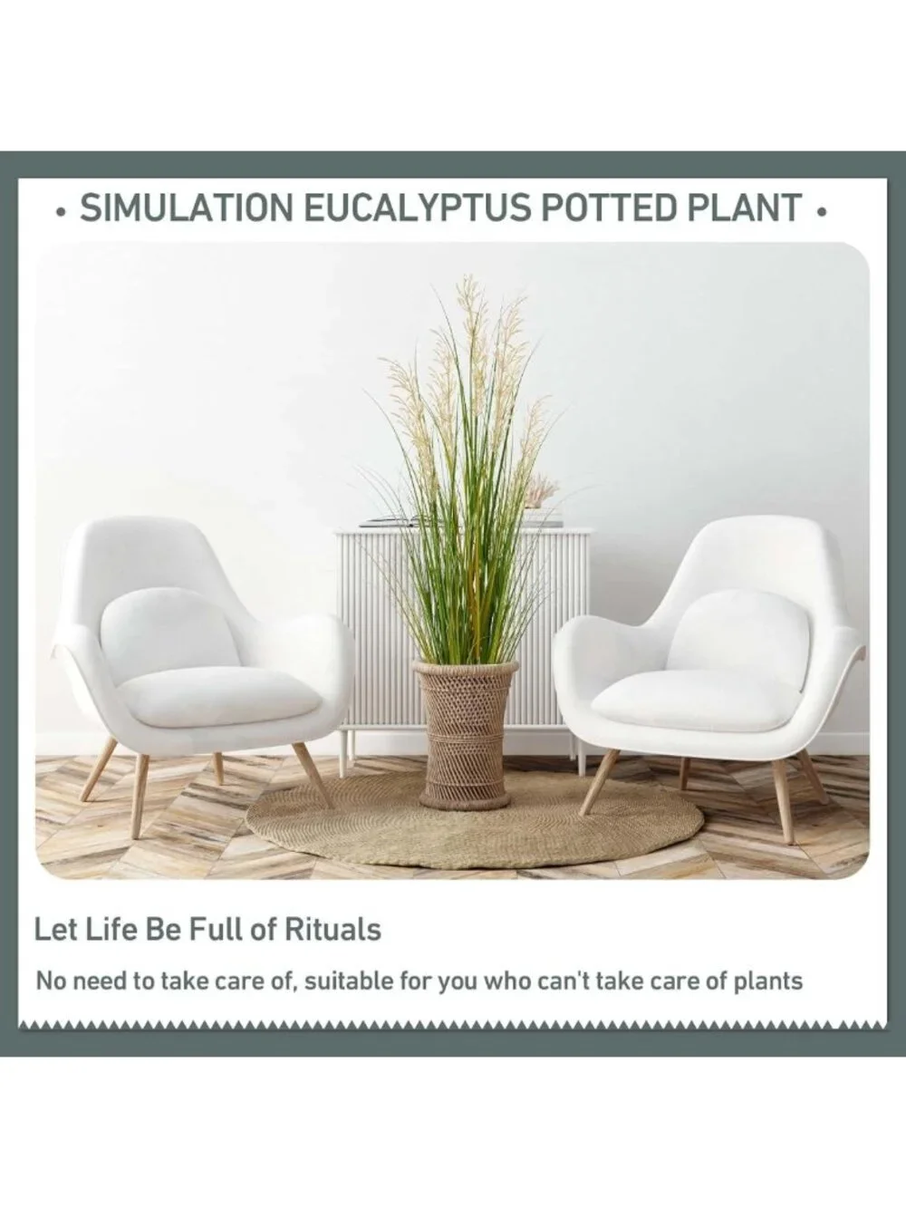 47in Tall Faux Grass Plants - 2pk Indoor Decorative Greenery for Home & Office